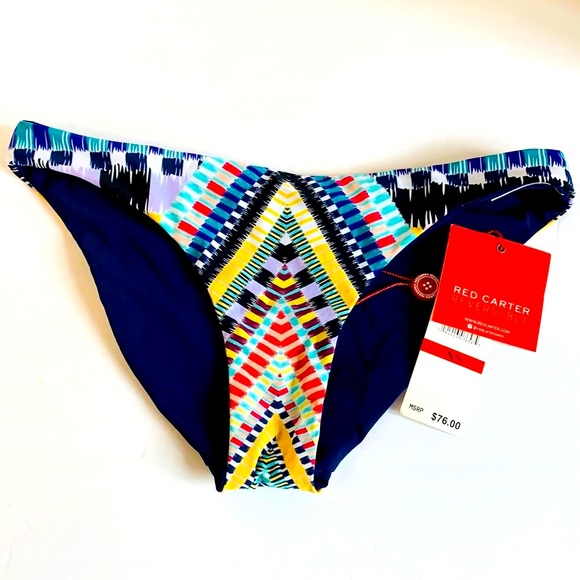 Red Carter | Reversible Patterned Bikini Bottoms NWT Size XS - Picture 1 of 7